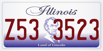 IL license plate Z533523