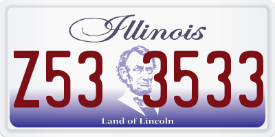 IL license plate Z533533
