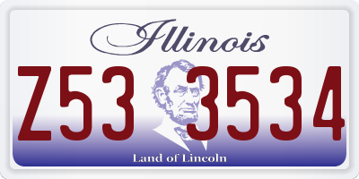 IL license plate Z533534