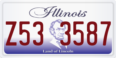 IL license plate Z533587