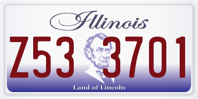 IL license plate Z533701