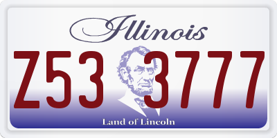IL license plate Z533777