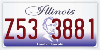 IL license plate Z533881