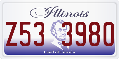 IL license plate Z533980