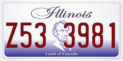 IL license plate Z533981