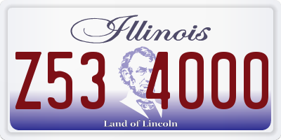 IL license plate Z534000