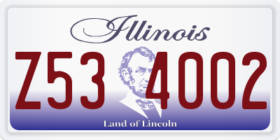 IL license plate Z534002