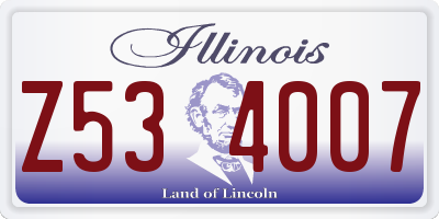 IL license plate Z534007