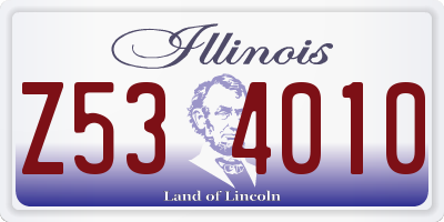 IL license plate Z534010