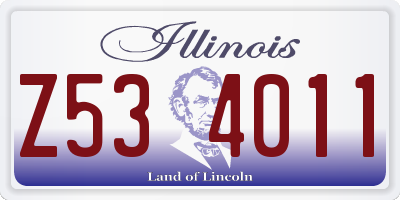 IL license plate Z534011