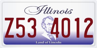 IL license plate Z534012