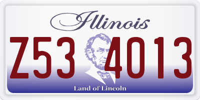 IL license plate Z534013