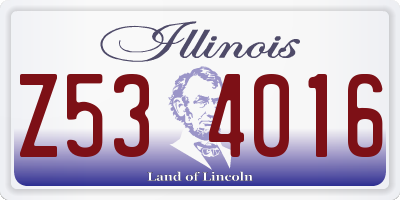 IL license plate Z534016