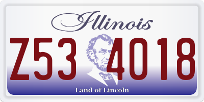 IL license plate Z534018