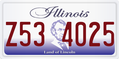 IL license plate Z534025