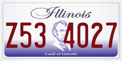 IL license plate Z534027