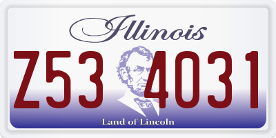 IL license plate Z534031