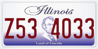 IL license plate Z534033