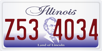 IL license plate Z534034