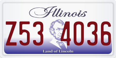 IL license plate Z534036
