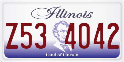 IL license plate Z534042