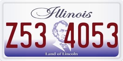IL license plate Z534053