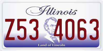 IL license plate Z534063