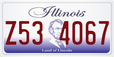 IL license plate Z534067