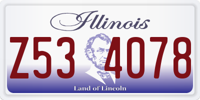 IL license plate Z534078