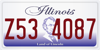 IL license plate Z534087
