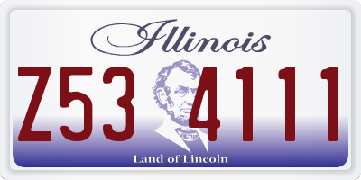 IL license plate Z534111