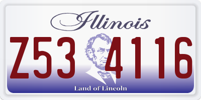 IL license plate Z534116