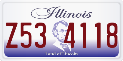IL license plate Z534118