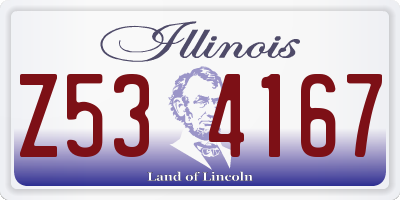 IL license plate Z534167
