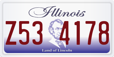 IL license plate Z534178