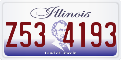 IL license plate Z534193