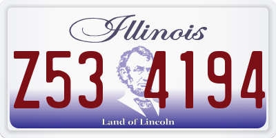 IL license plate Z534194