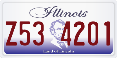 IL license plate Z534201