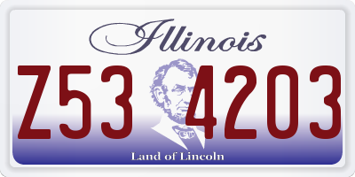 IL license plate Z534203