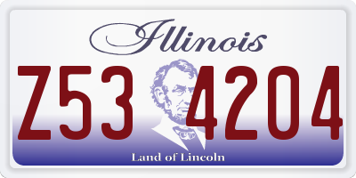 IL license plate Z534204