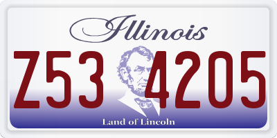 IL license plate Z534205