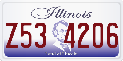 IL license plate Z534206