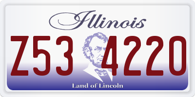 IL license plate Z534220