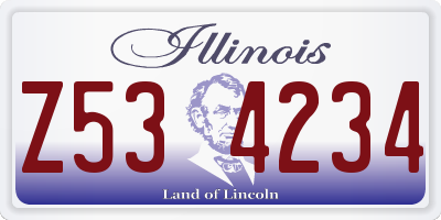 IL license plate Z534234