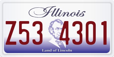 IL license plate Z534301