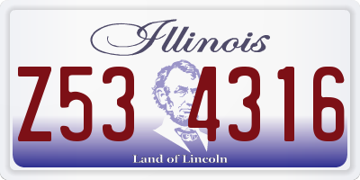 IL license plate Z534316