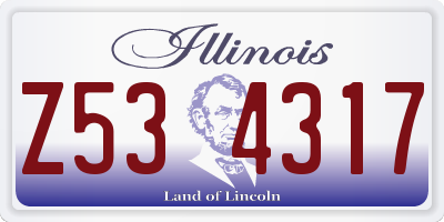 IL license plate Z534317
