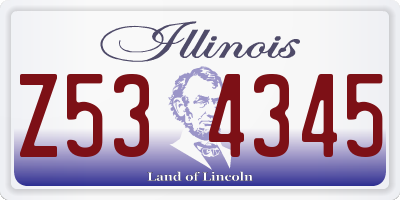 IL license plate Z534345