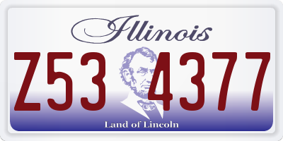 IL license plate Z534377