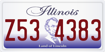 IL license plate Z534383